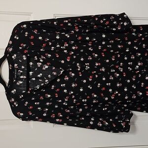 Lane Bryant V-Neck Button Down Long Blouse Tunic Style